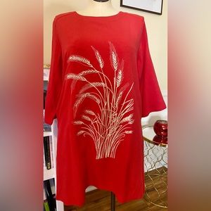 Embroidered linen dress large